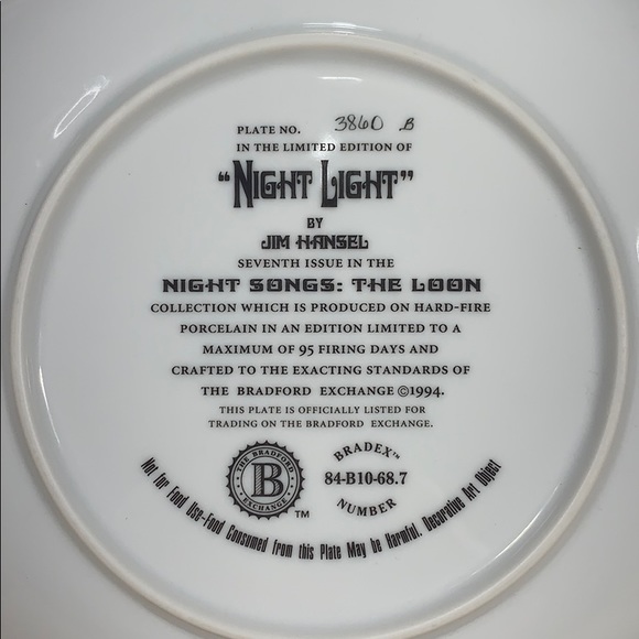 “Night Light” Loon Collector Plate - Picture 5 of 7